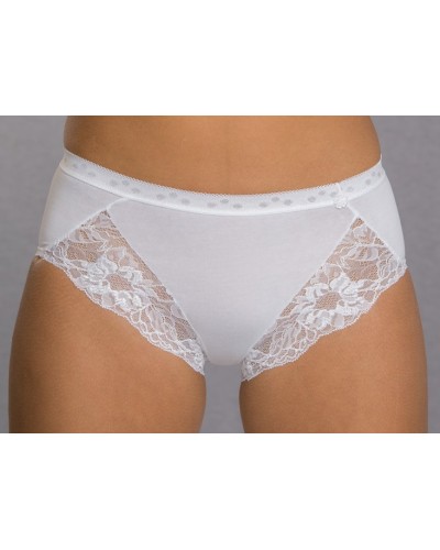 Midi-Slip aus Stretch-Baumwolle und Spitze für Damen