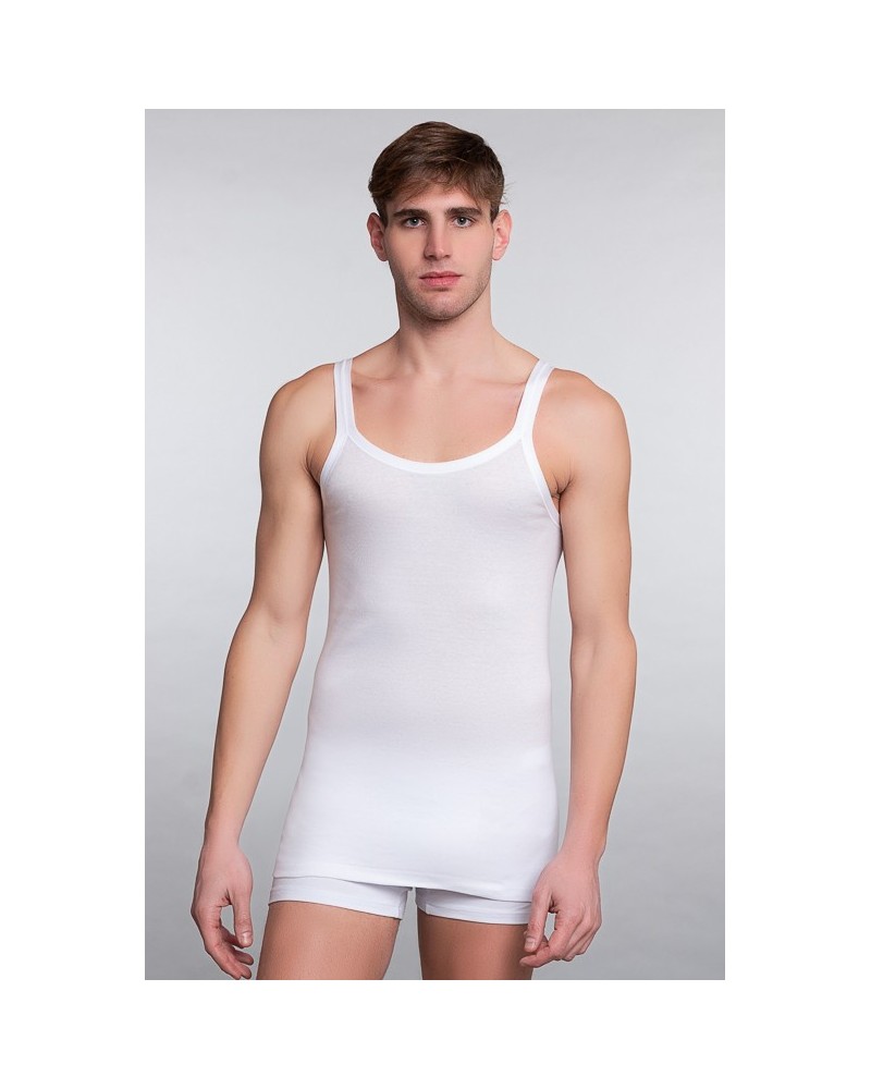 Débardeur Homme Coton Richbell - Épaules Larges, Confort Intime - Blanc