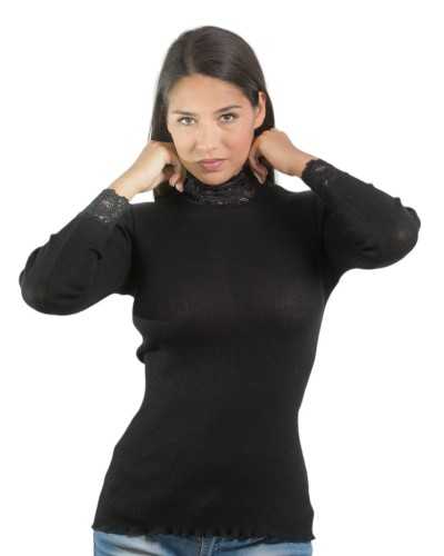 Dolcevita Maglia Donna Manica Lunga Lana