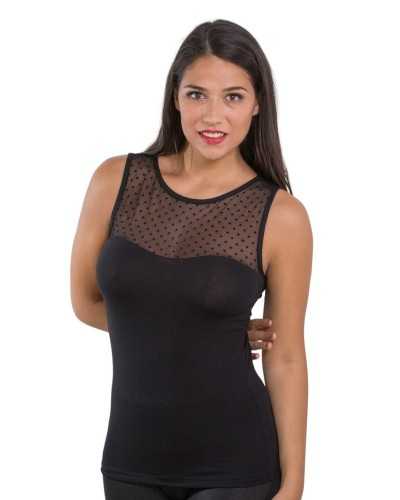 Women's Tank Top Wide Shoulder Tulle Polka Dot