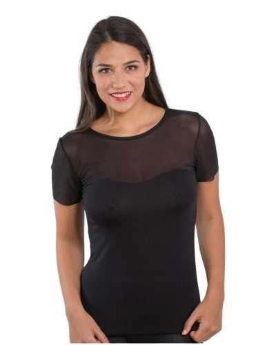 Pull à demi-manches en tulle pour femmes