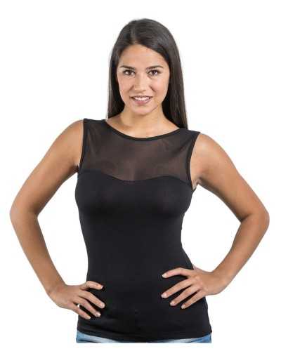 Canotta Donna Spalla Larga Tulle