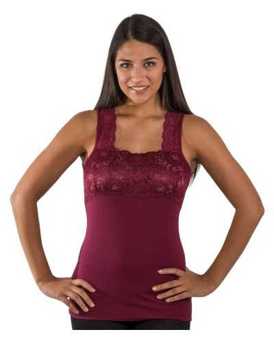 Women's tank top in ultra-soft MicroModal with lace - Invisible comfort all day long