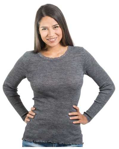 Pull à manches longues en laine pour femmes