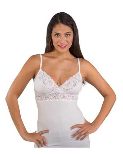Top Spalla Stretta Donna Con Pizzo