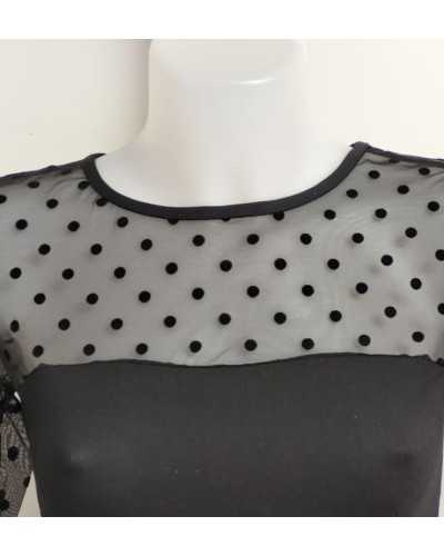 Long-sleeved Tulle Women's Polka Dot Jersey