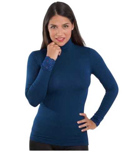 Dolcevita Donna in MicroModal con Polsini in Pizzo Textronic