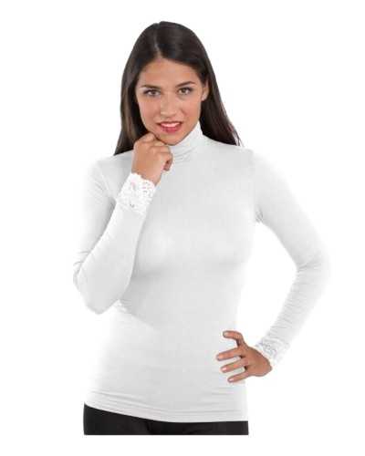 Women's MicroModal and lace turtleneck