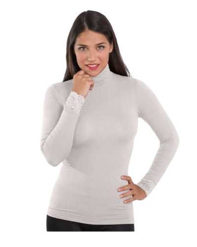 Women's MicroModal and lace turtleneck