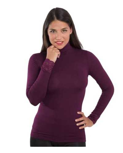 Dolcevita Donna in MicroModal con Polsini in Pizzo Textronic