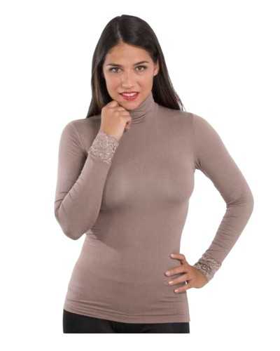 Dolcevita Donna in MicroModal con Polsini in Pizzo Textronic