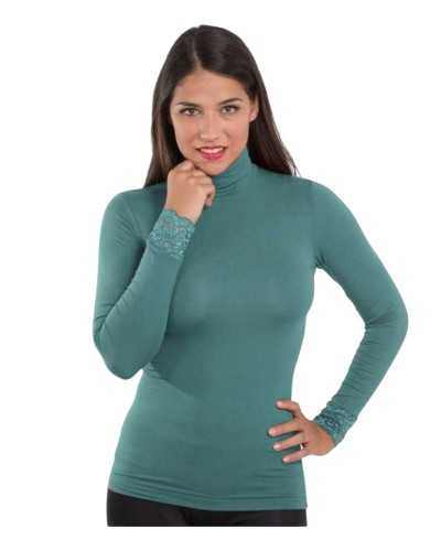 Dolcevita Donna in MicroModal con Polsini in Pizzo Textronic