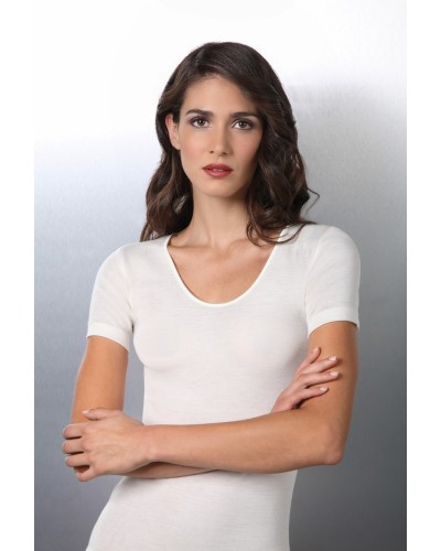 Maglia Donna Mezza Manica Lana Cotone