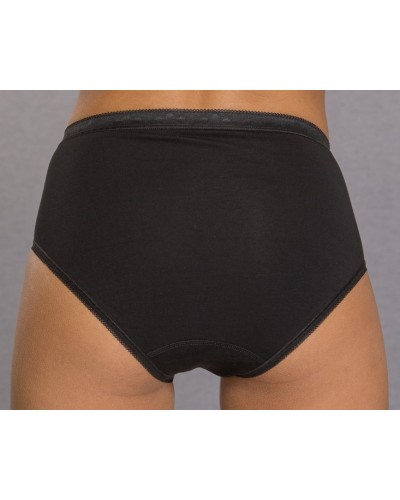 Midi-Slip aus Stretch-Baumwolle und Spitze für Damen