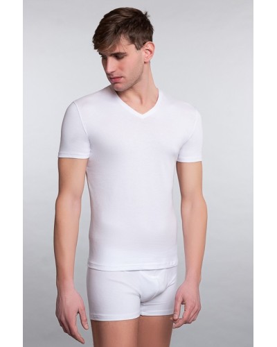 Men's Half Sleeve T-Shirt V Neck Cotton Supima