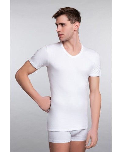 Fleece Cotton V-Neck Half Sleeve Sweater
