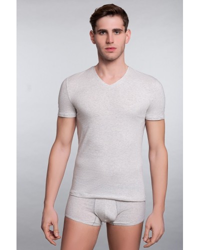 Men's Half Sleeve T-Shirt V Neck Cotton Supima