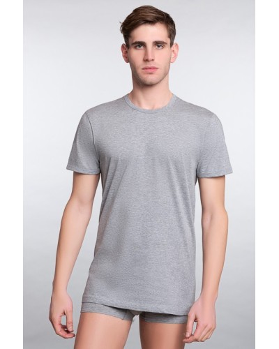 Herren T-Shirt mit halben Ärmeln und Rundhalsausschnitt aus Baumwolle