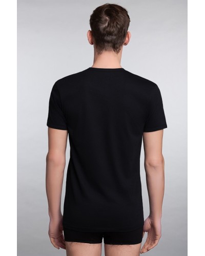 Herren T-Shirt mit halben Ärmeln und Rundhalsausschnitt aus Baumwolle