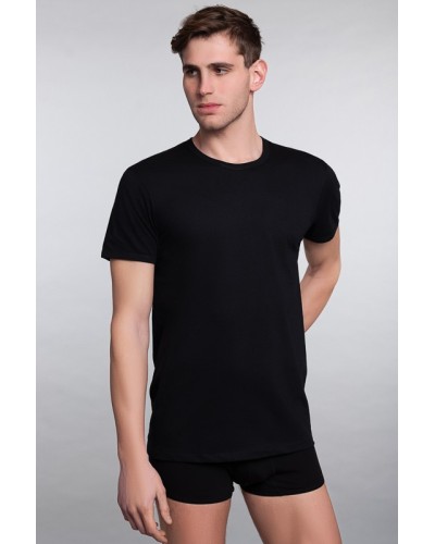 Herren T-Shirt mit halben Ärmeln und Rundhalsausschnitt aus Baumwolle