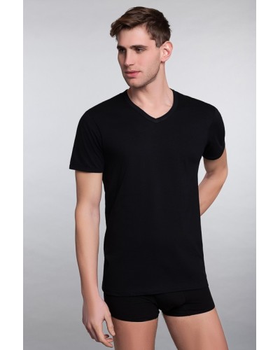 Maglietta Uomo Mezza Manica Cotone Scollo V