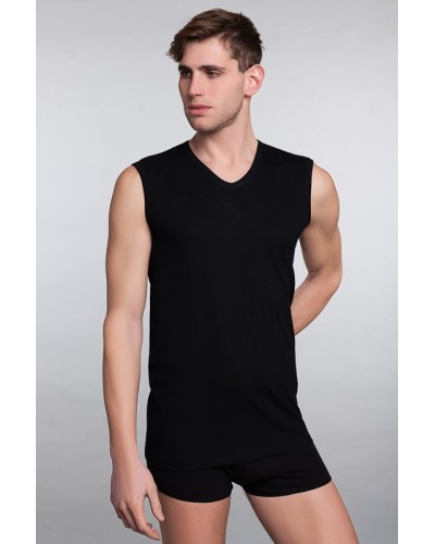 Ärmelloses Baumwoll-Tank-Top mit V-Ausschnitt für Männer